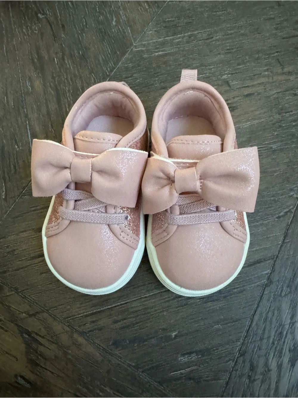 Girls' Pink Bow Toddler Sneakers - Size 3